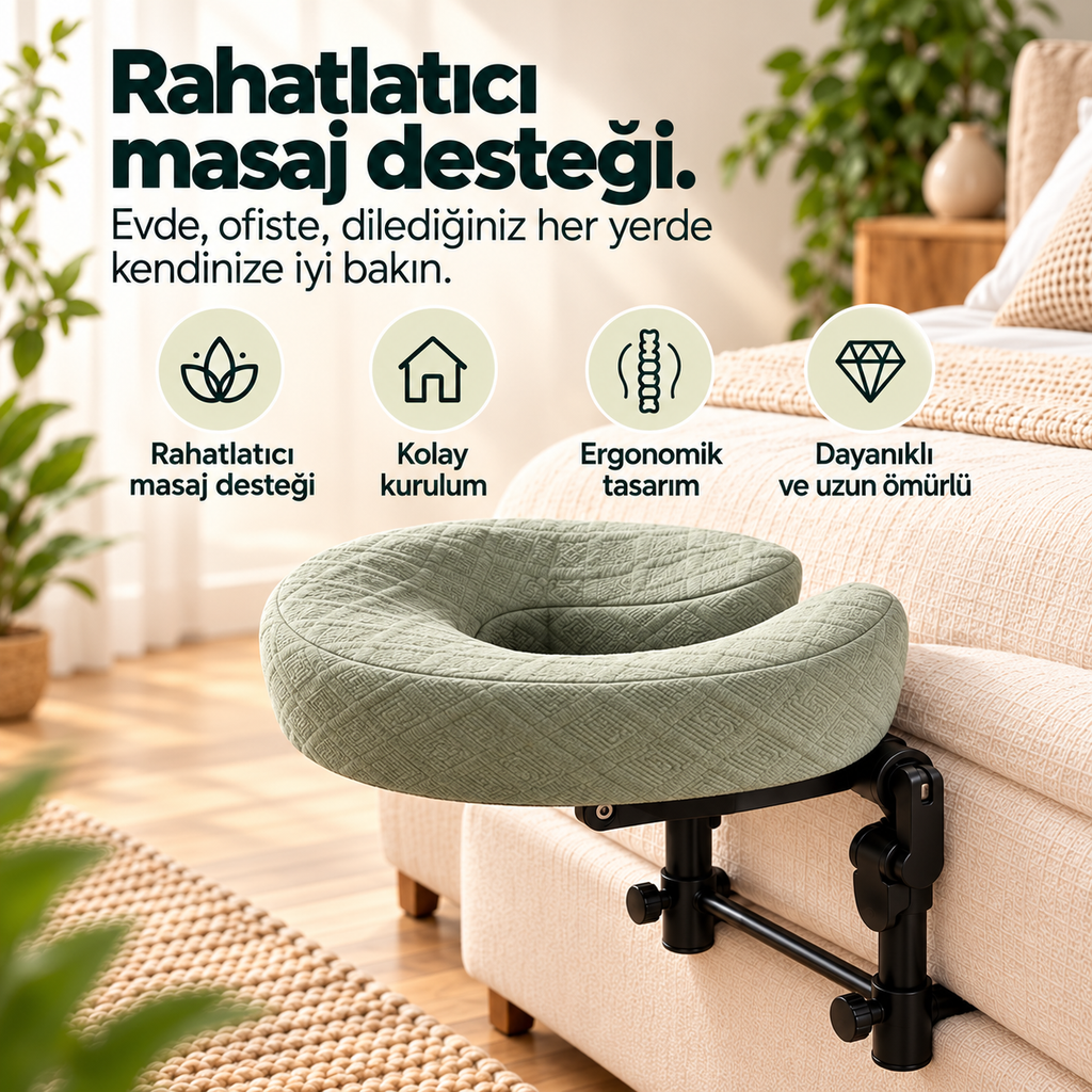 Iscomfy masaj başlığının özellik ikonları